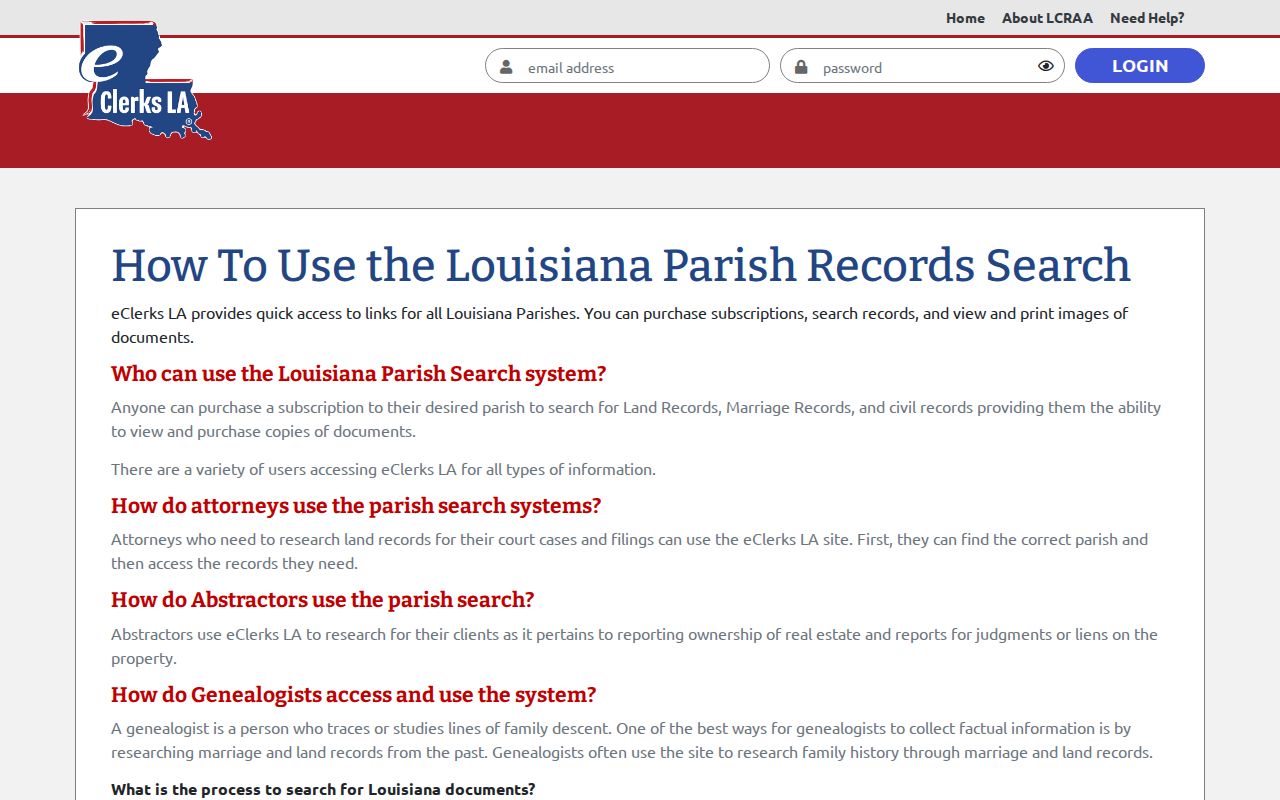 Catahoula civil docket eClerks parish search information