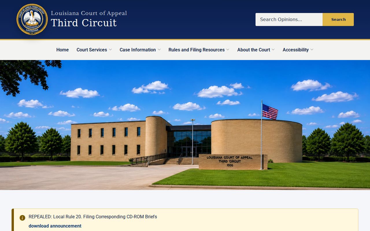 Catahoula Parish court calendar reference for Third Circuit appellate hearings