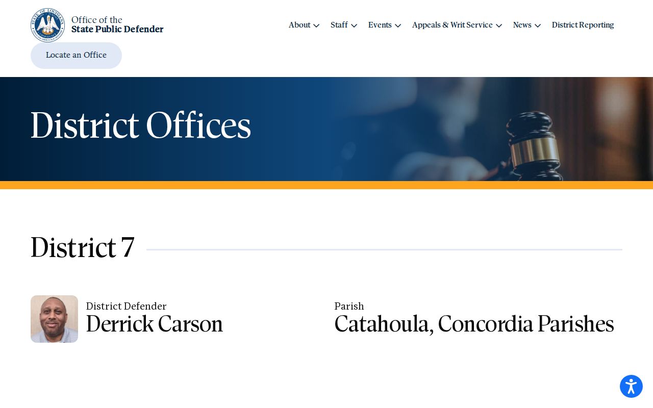 Catahoula criminal docket District 7 public defender service information