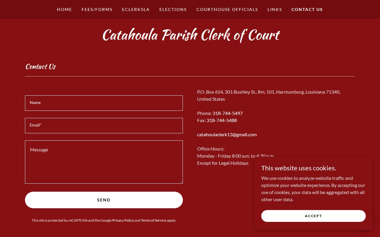 Catahoula court docket clerk contact information