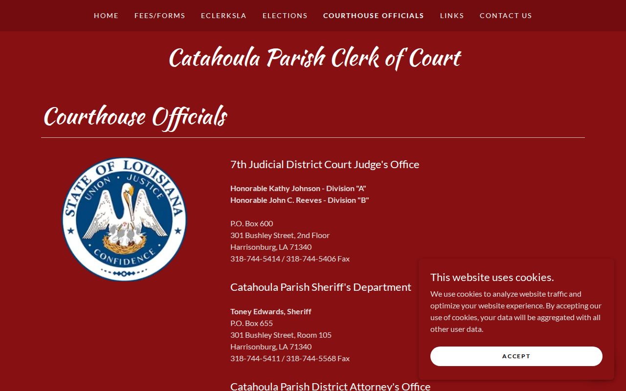 Catahoula court docket Seventh Judicial District divisions