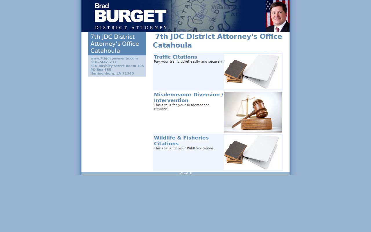 Catahoula Parish traffic court records nCourt payment route